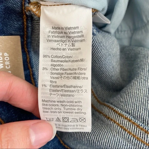 NWT Madewell Slim Wide-Leg Crop High Rise Jeans in Reggie Wash Size 29 - Picture 4 of 10